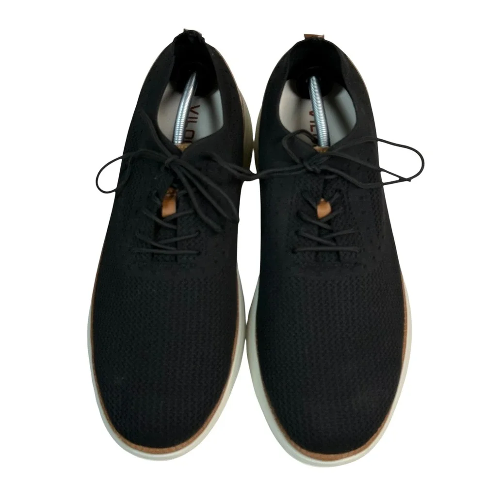Vilocy Mens Knit Oxford Sneakers Black Brown V2201 EUR 47 US 13‎ Business Casual